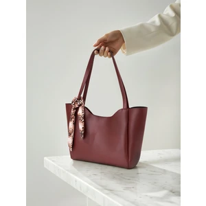 Lumi Kadın Fular Hediyeli Fermuarlı Mıknatıs Kapamalı Shopper El ve Omuz Çantası