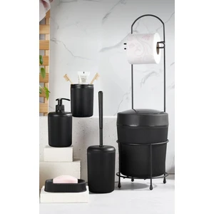 Mavi Concept 6 Parça Banyo Seti Çöp Kovalı Tuvalet Kağıtlığı-Tuvalet Fırçası-Sıvı ve Katı Sabunluk-Diş Fırçalık