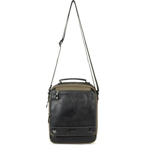 Necati Çanta Kapaklı Çok Gözlü Omuz Askılı El ve Omuz Çantası Küçük Boy Haki