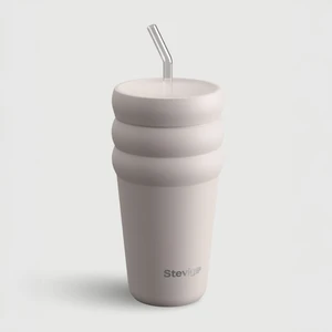 3 Bubble Two-Cap Straw Tumbler Çelik Termos 600 ml Crushed Rock ST-244