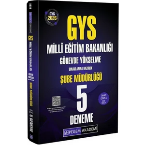 Data Yayınları Pegem 2026 Gys Meb Milli Eğitim Bakanlığı Şube Müdürlüğü 5 Deneme Çözümlü Görevde Yükselme Pegem Akademi Yayınları