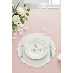 6 Adet Nakışlı Keten Amerikan Servis - Keten Supla