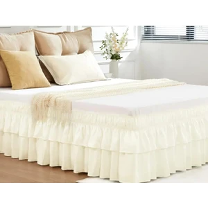 Kum Saati Diva Keten Baza Eteği Baza Fırfırı Çift Kişilik