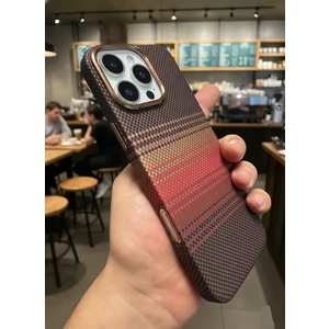 iPhone 16 Pro Max Kılıf Kevlar Magsafe Şarj Destekli Kamera Korumalı Karbon Fiber Hassas Tuşlu