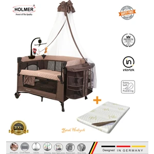 (Yatak Hediyeli) Coolstyle Maxi Cibinlikli Dönenceli Anne Yanı Park Yatak 70X110CM + Yatak