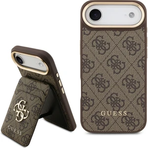 iPhone 17 Air Uyumlu Kılıf Guess Lisanslı M-Safeli 4g Metal Büyük Logolu Kartlıklı Kapak Kahverengi
