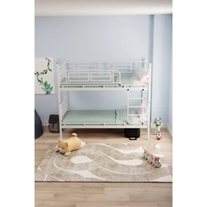 Defne Genç Çocuk Yatak Odası Metal Ranza ve Karyola Beyaz