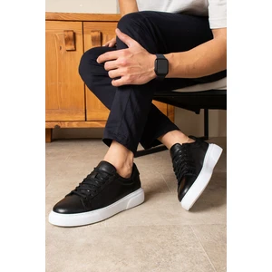 Safari Ayakkabı Tommy Erkek  Deri Sneaker Ayakkabı Siyah