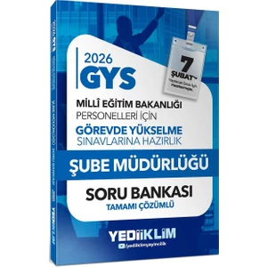 Yediiklim Yayınları 2026 Meb Gys Şube Müdürlüğü Tamamı Çözümlü Soru Bankası