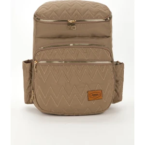 Anne Bebek Bakım Sırt Çantası Nakışlı Bondit Hafif Kumaş 3 Termal Biberon Gözlü Su Geçirmez Fonksiyonel Omuz Çantası