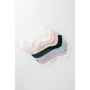 Katia & Bony Kadın 7'li Karışık Renkli Patik Çorap %74 Pamuk, Dikişsiz Burun Ucu, Kaymaz Taban
