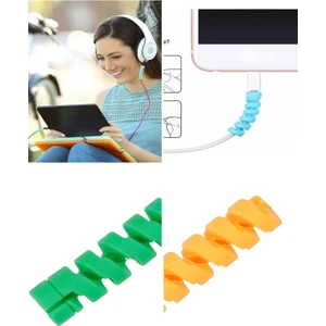 Renkli Spiral Kablo Koruyucu – Şarj ve Kulaklık Kablo Kırılma Önleyici Silikon Koruma | Evrensel Uyumm