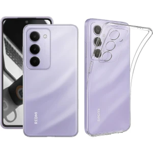 Xiaomi Redmi 15 ile Uyumlu Kılıf Şeffaf Kamera Korumalı Esnek Silikon Telefon Kılıfı Kapak