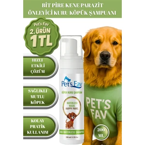 Pet's Fav Köpek Bit Pire Kene ve Parazit Önleyici Kuru Köpük Şampuanı