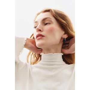 Balıkçı Yaka Bluz Ekru