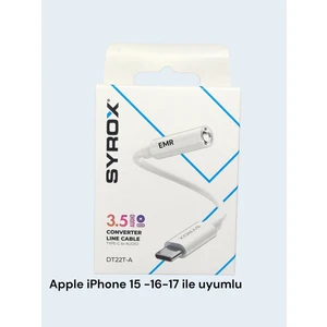 Emre Bilişim iphone Typc 15+ 15 promax 16+17 ile Uyumlu  Kulaklık Çevirici Aux 3.5mm Dönüştürücü Adaptör Type-C ile Uyumlu 1 Adet