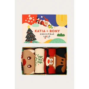 Unisex 4'lü Paket Yılbaşı Kutulu Soket Çorap