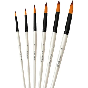 Bomeijia Beyaz 6'lı Liner Sanat Fırça Seti Akrilik Guaj Yağlı Suluboya