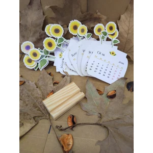 Yunus Copy 2026 Ayçiçeği Takvimi Ahşap Ayaklı Ayçiçeği Temalı Özel Tasarım Takvim