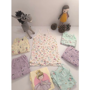 Şimo Butik Kız Çocuk Pamuklu Iç Çamaşırı 3'lü Takım Ip Askılı Atlet Boxer