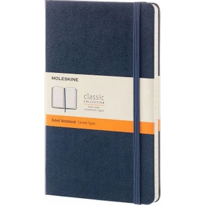 Çizgili Safir Mavi Defter L Boy Sert Kapak