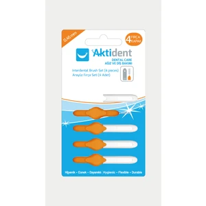 Arayüz Fırça Seti 4 Adet Turuncu 0.45 mm Sert Kıllar ile Hijyenik Temizlik