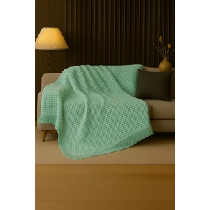 Rell Home Pamuklu Dokulu Ekru Koltuk Şalı 170X220 cm – Saçaklı Tv Battaniyesi & Dekoratif Koltuk Örtüsü