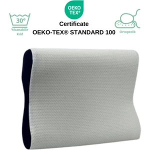 Morvella Air Floomy Medical/medikal, Boyun Destekli Çift Taraflı Ortopedik Visko Yastık 51X41X13-11CM