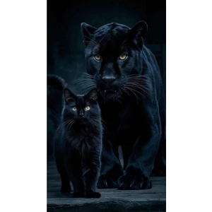 Aydın Garage Kedi ve Panter Kapı Direk Kaplama Folyosu Baskılı Sticker Sağ-Sol 2 Adet 22*50 cm