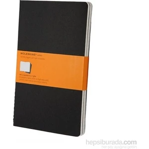 Çizgili Cahier Not Defteri 3’lü Set L Boy Siyah