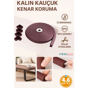 Miningaa 4.6 Metre 4 Adet Köşe Koruyucu Köşe Ve Kenar Koruma 3m Bant Esnek Yumuşak Darbe Engelleyici Mürdüm