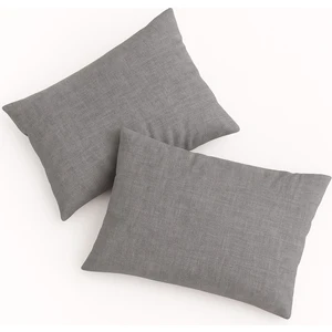 Bonny Home Vevra Çizgili Antrasit Düz Renkli 2 Li Yastık Kılıfı Pamuklu Kumaş Fermuarlı