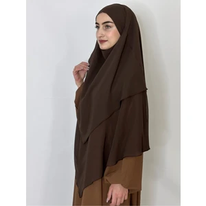 R&S Modibone 3katlı Multı Sifon Sufle Khimar Peceli Hazır Büyük Esarp Kahve