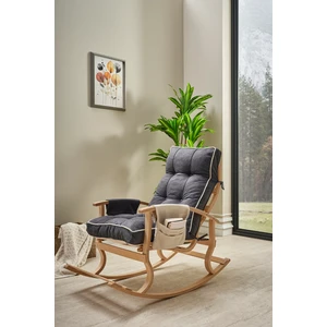 Relax  Lüx  Ahşap Çift Minderli Çift Cepli Sallanan Sandalye Çift Taraflı Sallanan Koltuk Tv Koltuğu