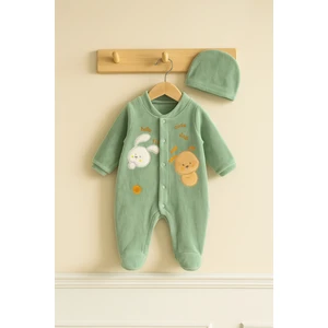 Pera Baby Play Tıme Nakışlı Kadife Bebe Tulum