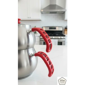 5Gen Tasarım Demir Saplı Çaydanlık ve Tavaları Için Silikon Tutacak Seti