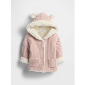 Bebek Pembe Sherpa Astarlı Yün Ceket