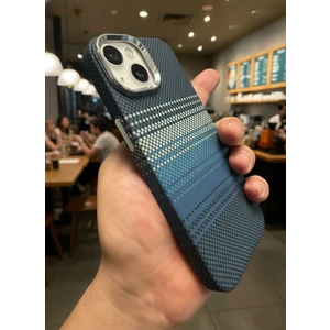 iPhone 13-14-15 Kılıf Kevlar Magsafe Şarj Destekli Kamera Korumalı Karbon Fiber Hassas Tuşlu