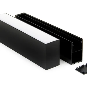 LED Kanal Alüminyum Profil Siyah 2 Metre 34x63mm Linear Opak Pleksi Kapak Plastik Yan Kapak Sarkıt LED Kasa 15474