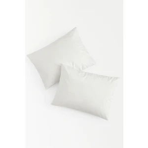 Bonny Home Vevra Krem Düz Renkli 2 Li Yastık Kılıfı Pamuklu Kumaş Fermuarlı