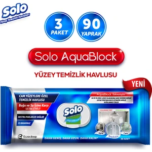 Aquablock Yüzey Temizlik Havlusu 3'lü 90 Yaprak