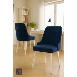 Esa 2 Adet Babyface Kumaş, Beyaz Metal Ayaklı, Mutfak ve Yemek Odası Sandalyesi