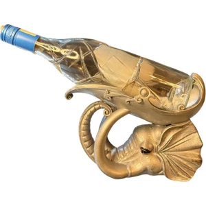 Incomparable Home Fil Figürlü Şaraplık - El Işçiliği ile Boyama (Gümüş)