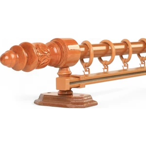 Twins Decorative Modern Demonte Başlıklı Tek Raylı Ahşap Rustik Perde Askısı