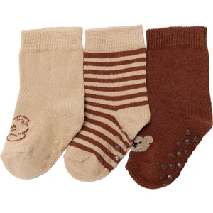 Hellobaby Erkek Bebek 3lü Kaydırmaz Çorap