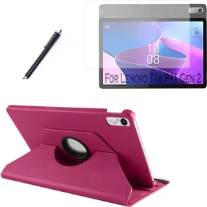 Lenovo Tab P11 2.nesil 11.5 Inç TB-350FU Kılıf Dönebilen Standlı Tablet Kılıfı + Ekran Koruyucu + Kalem