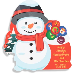 Elit Çikolata Kardan Adam Sütlü Çikolata Asetat Kutu 135G 3’lü Set Glutensiz