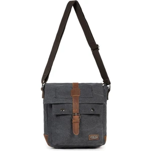 Necati Çanta Kanvas Kapaklı Çok Gözlü Çapraz Postacı Çanta Siyah