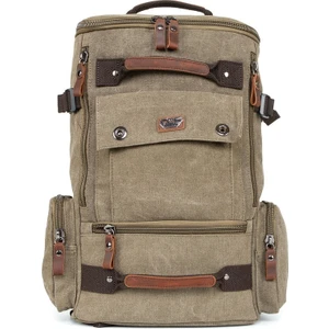 Necati Çanta Kampçıların Vazgeçilmezi: Çok Gözlü, Laptop Bölmeli Kanvas Kumaş Kamp Çantası" Haki