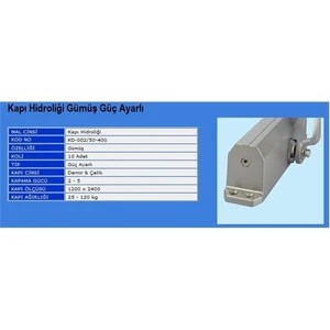 Kale Kapı Hidroliği Gümüş 2 Numara 25-45 Kg